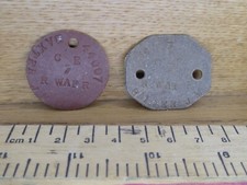 WW1 / WW2 British Army Soldiers Dog Tags -44007 J.M. Baxter . Royal War. Regt .