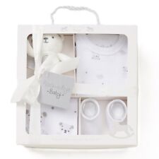 NEWBORN BABY GIFT SET UNISEX BOXED WHITE LAYETTE CLOTHES BOYS GIRLS 0-3 MONTHS