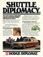 Dodge Diplomat 1978 Station Wagon advertisment+W Weith stolen Volvo article A