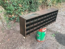 Vintage Industrial Garage Metal Storage Pigeon Hole Cabinet