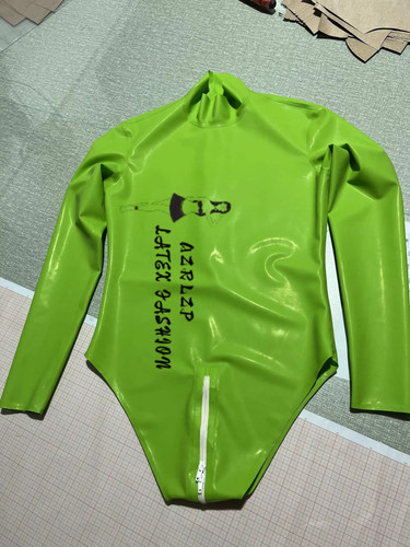 Apple green latex - apple, catsuit