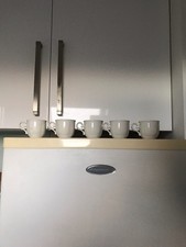 X5 Villeroy & Boch Small Teacups White Vintage Porcelain Coffee Tea Mug Espresso