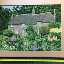 Vintage Tapestry Picture - Colourful Country House - Hardy`s Cottage