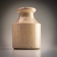 Antique stoneware ink bottle - stoneware,