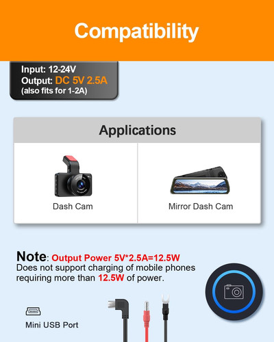 Dash cam hardwire kit - hardwire, kit,