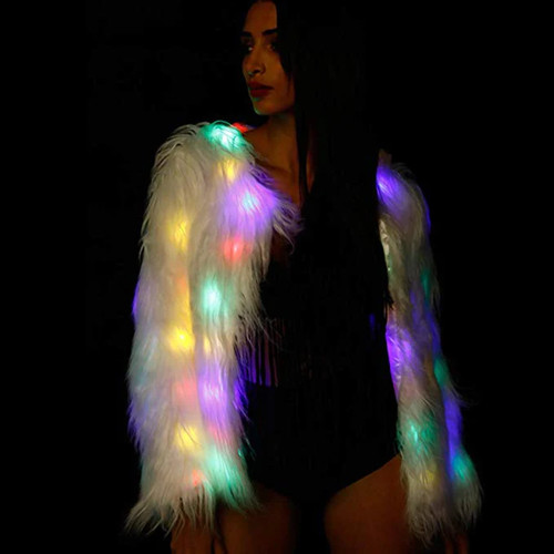 Light fur jacket flashing - fur,