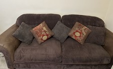3+2 Seater Brown Cord & Faux