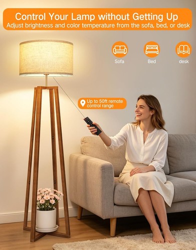 Outon walnut floor lamp with - floor,