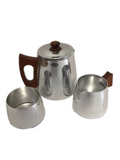 Sona Stainless Steel Coffee Pot Jug And Sugar Bowl Pre Owned