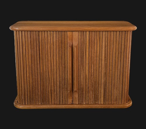 Teak mcm tambour wall - tambour, or