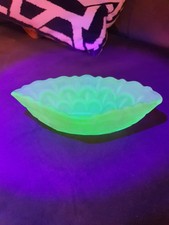 Uranium Glass Oval Dish