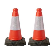 2 PACK RED TRAFFIC CONES  - HEAVY DUTY  450 MM HIGH 2 PIECE