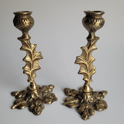 Vintage brass thistle - brass,