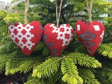 3 Welsh Tapestry Hearts