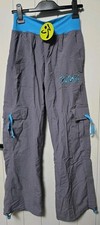 BNWT ZUMBA CLASSIC CARGO PANTS COMBAT TROUSERS GREY & BLUE SIZE S 8 BRAND NEW