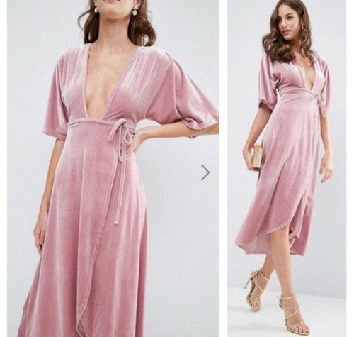 Asos pink velvet - velvet, v-neck