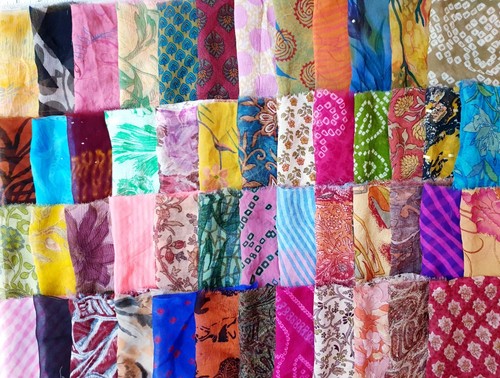 Sari chiffon fabric - chiffon, vintage