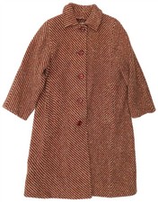 AQUASCUTUM Womens Overcoat UK 12 Medium Red Flecked New Wool Classic MU01