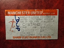 TICKET: 5.02.1989 MANCHESTER UNITED - TOTTENHAM HOTSPUR
