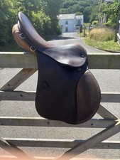 Stubborn 17.5 Jump Saddle Brown Leather Excellent Used Condition
