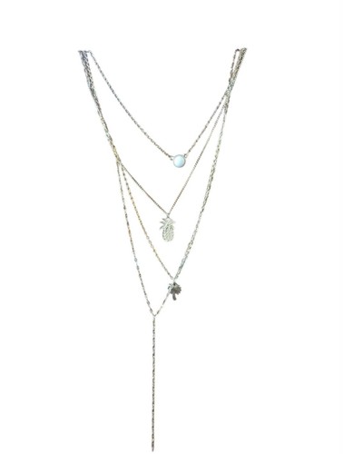 Gold tone layered lariat - tone,