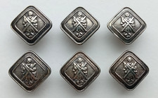 Matching Set of 6 British Army Black Watch Scottish Regiment Piper's Buttons
