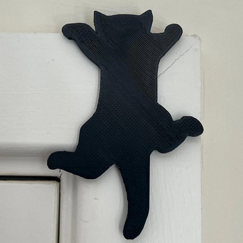 Wooden black cat door frame - wooden,
