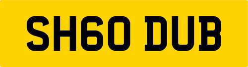 Sh60 dub reg - number, plate