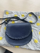 Boden Lingfield Small Saddle Bag Navy Blue Leather