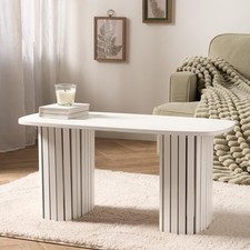 OHS Madison Coffee Table Ribbed Engineered Wood Side End Desk Home Decor