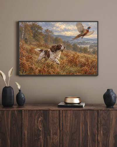 Pheasant shooting art print - pheasant,