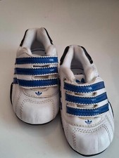 Rare Baby Adidas Team Goodyear Adi Racer Driving Shoes White/Blue-Gold Size 3k