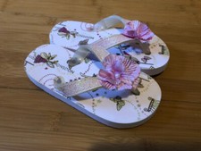 NEW MONSOON GIRLS KIDS FLIPFLOP SANDALS SHOES WITH ROSE PETAL EU 24-25 (UK 7-8)