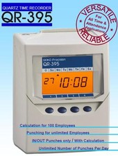 Used Seiko QR395 Calculating Time Recorder Clocking Machine(+Cards+Rack)