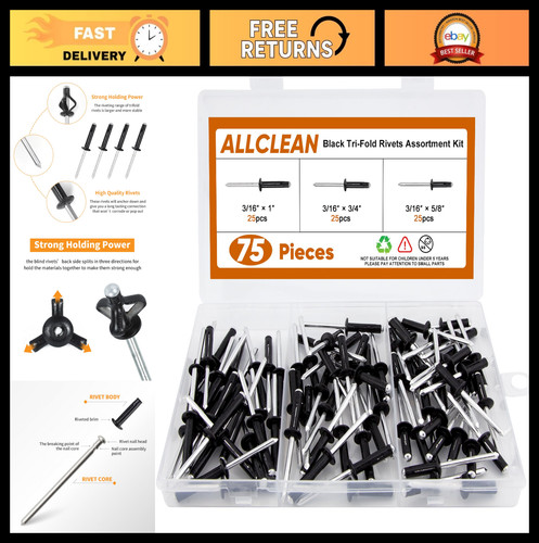 Tri fold rivets assortment - tri-fold,