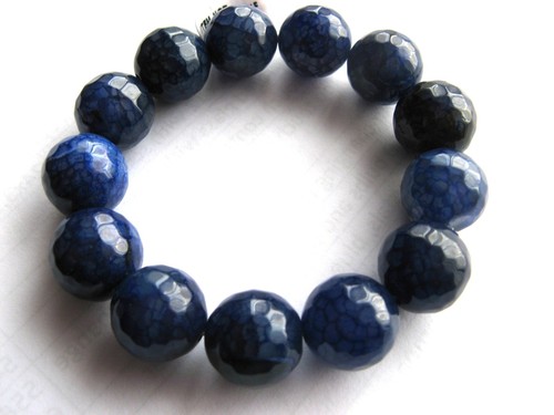 Faceted dark blue - , 14mm