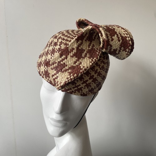 Vintage straw headpiece - straw,