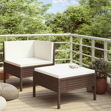 Garden Furniture Set Brown and