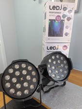 2 x  LEDJ PERFORMER 18 QUAD ZOOM Led Par Can GREAT COND 18X 8W RGBW Zoom Fixture