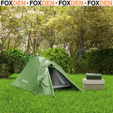 1 2 Man Camping Tent 2000mm Waterproof Air Vents Lightweight Double Skin FOXDEN