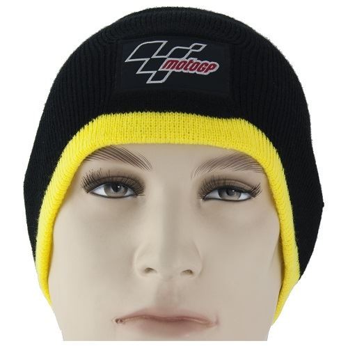 Motogp beanie hat black - black, yellow