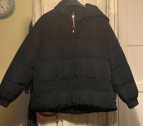 Black padded coat size new - padded,
