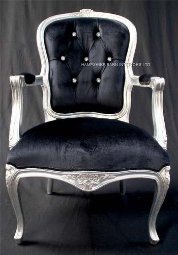 Louis ornate chair - ornate, silver