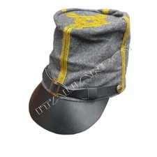 Civil War Confederate Generals 4 Rows Bummer Forage Grey Kepi size: S, M, L, XL