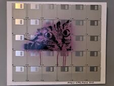 Stencil Cat Urban Art Graffiti Stencil Floppy Disk CANVAS MARIO KYPRIANOU Rare