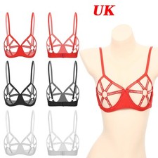 UK Women's Sexy Sheer Bra Open