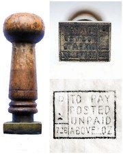 GPO Post Office Instructional Hand Stamp "TO PAY POSTED UNPAID *Vintage*