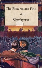 Cleethorpes Mailing Novelty Postcard - Couple in Cinema  (1920's)