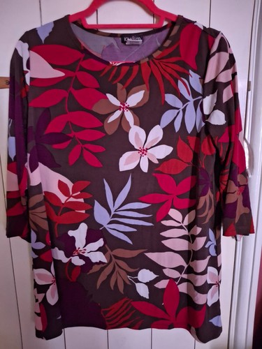 Kim qvc jersey top brown - kim,