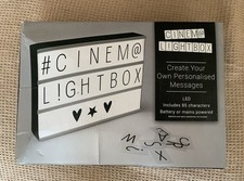 LightBox  Cinem@ Sign Party Wedding Plaque Shop Battery Operated  A4 Boxed 